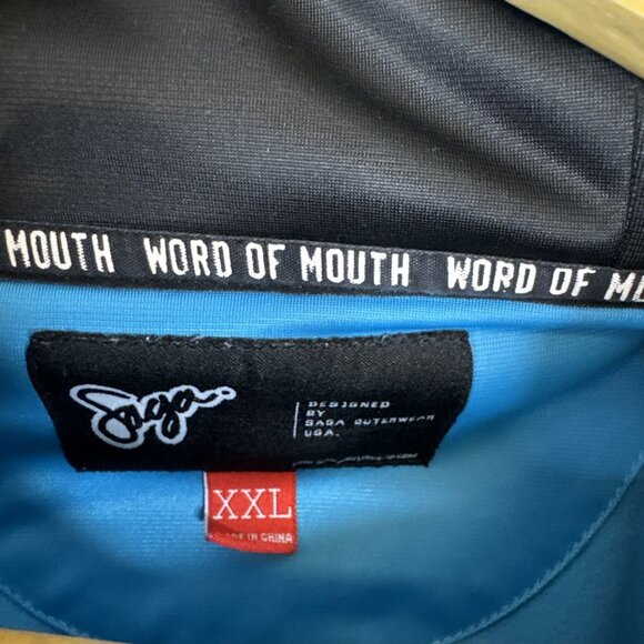 Saga Outerwear Logo Riding Crew Softshell Pullover Blue XXL Freestyle Ski - Picture 3 of 11